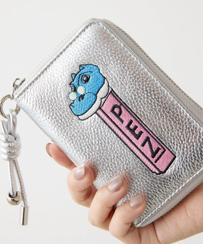 PEZ×ear 刺繡設計 真皮 摺疊錢包（含色）
