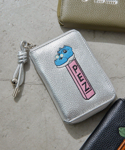 PEZ×ear 刺繡設計 真皮 摺疊錢包（含色）