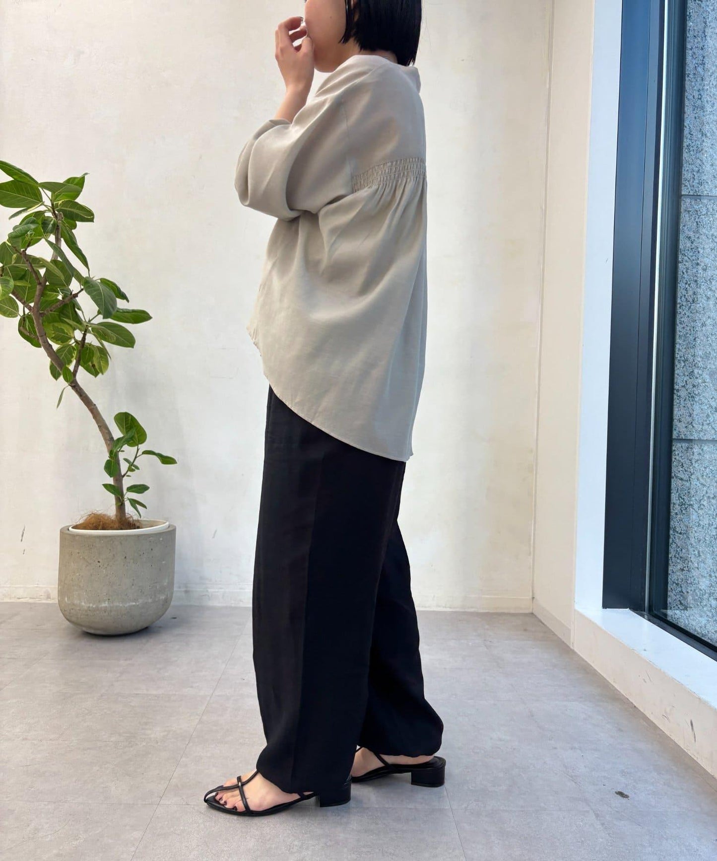 亞麻風降落傘褲