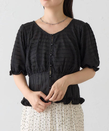 Kastane 波浪提花針織開衫