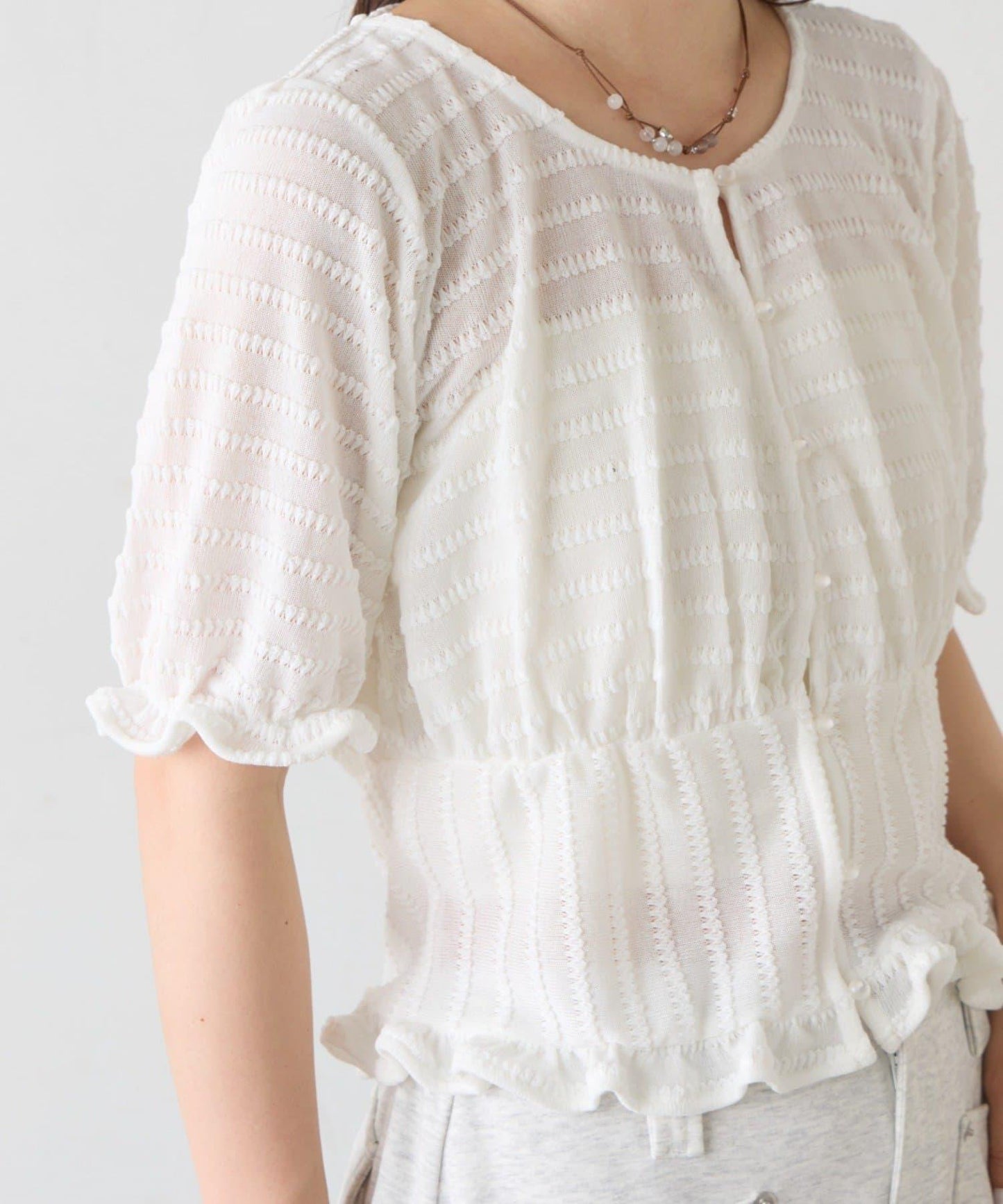 Kastane 波浪提花針織開衫