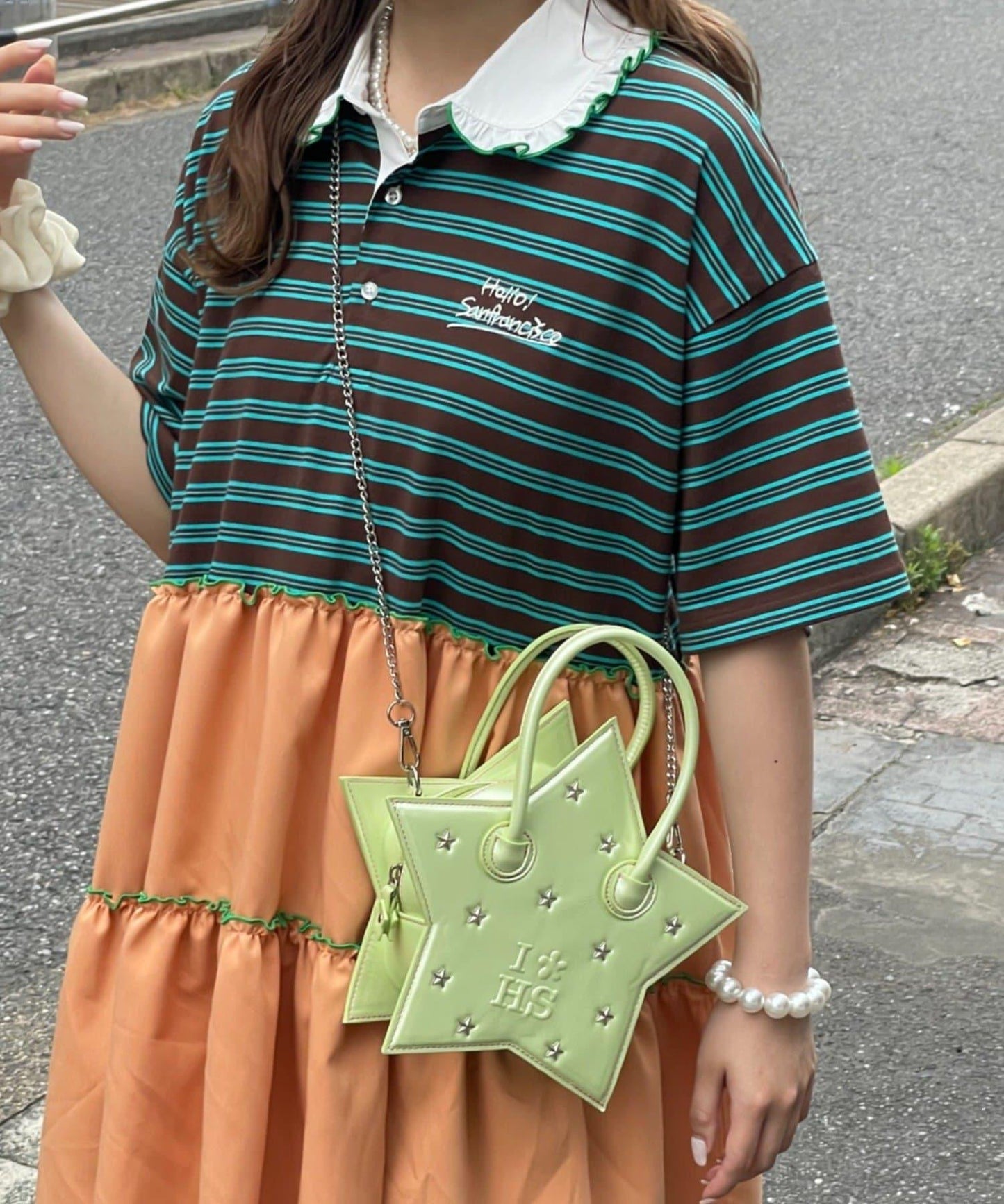 H.S 星星鉚釘 單肩包