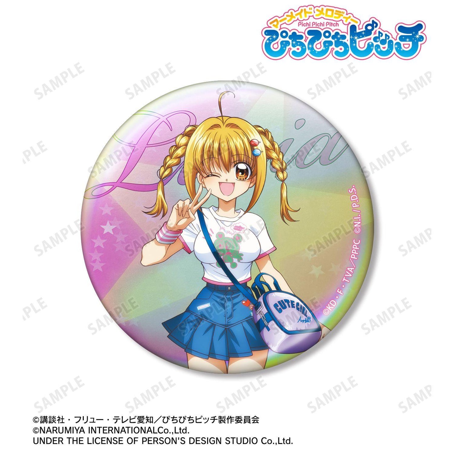 《人魚的旋律》 ANGEL BLUE聯名 新繪 七海るちあ 75mm幻彩徽章 A款