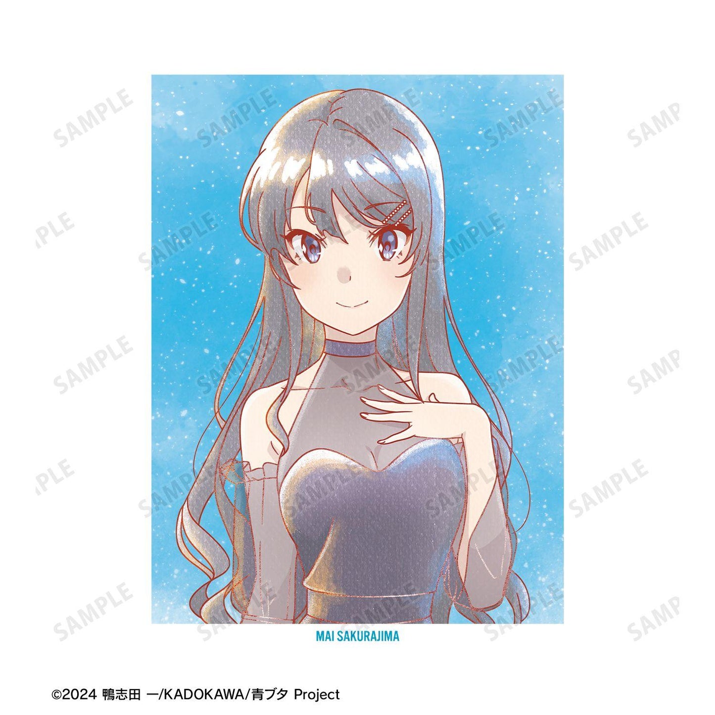 青春ブタ野郎（青春野狼不會夢到兔女郎學姐） Ani‑Art aqua label系列 桜島麻衣 星空禮服ver. 角色印花T恤 XL尺碼