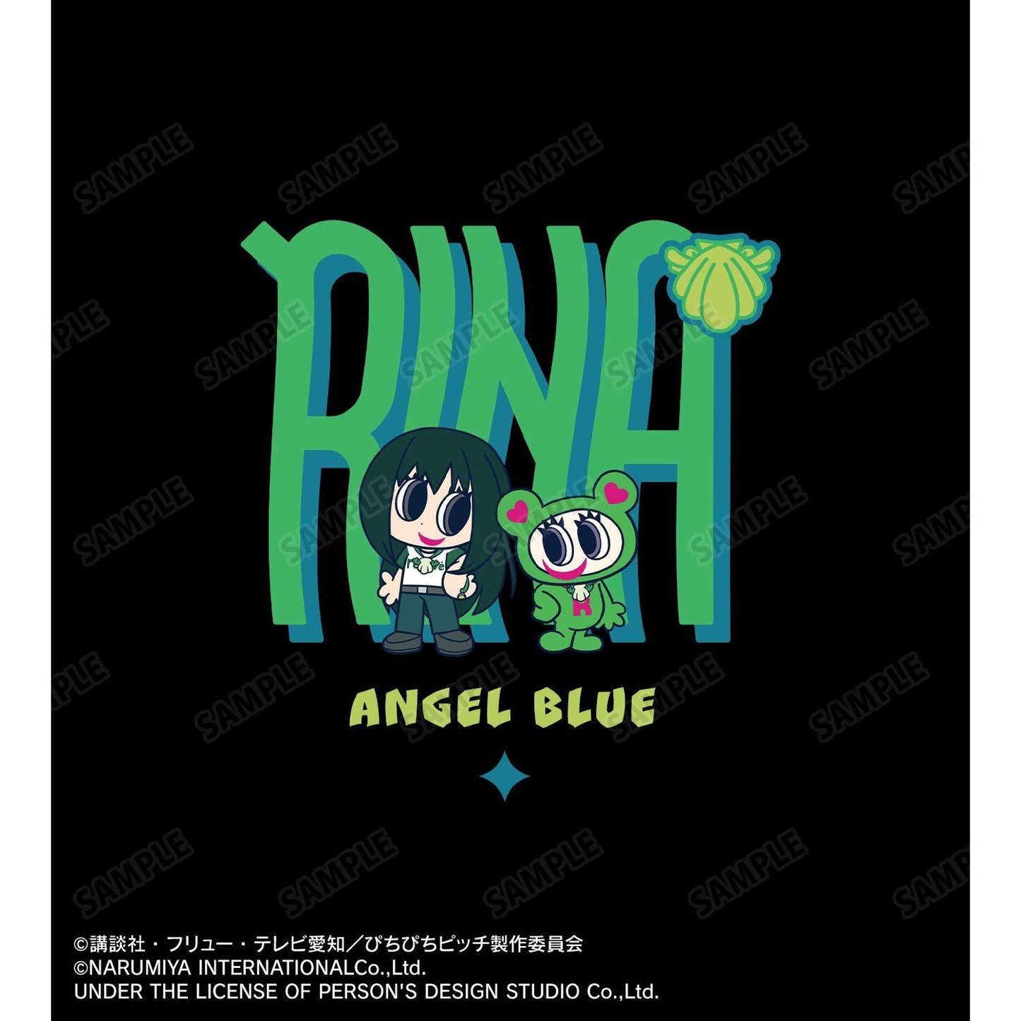 《人魚的旋律》 ANGEL BLUE聯名 原創繪製 洞院リナ 寬鬆廓形男女同款T恤 S碼