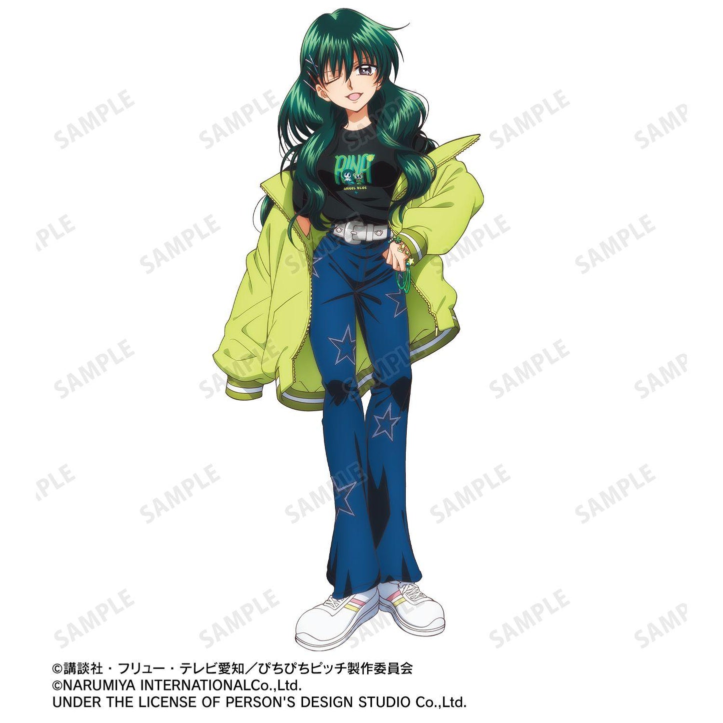 《人魚的旋律》（人魚的旋律） ANGEL BLUE聯名 原創繪製 洞院リナ 寬鬆T恤 男女同款 XL款