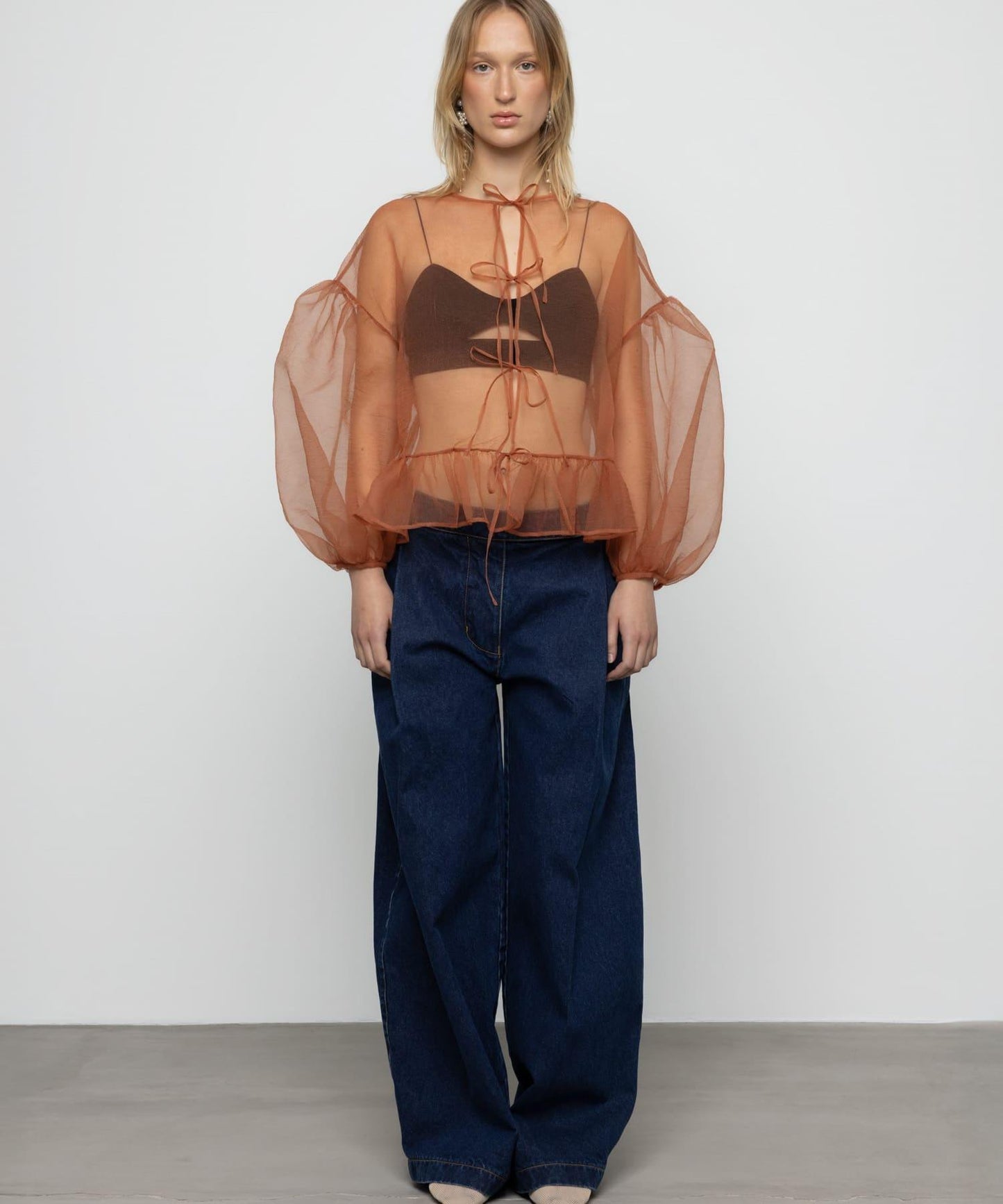 ESTHE VOLUME ORGANZA BOW 上衣