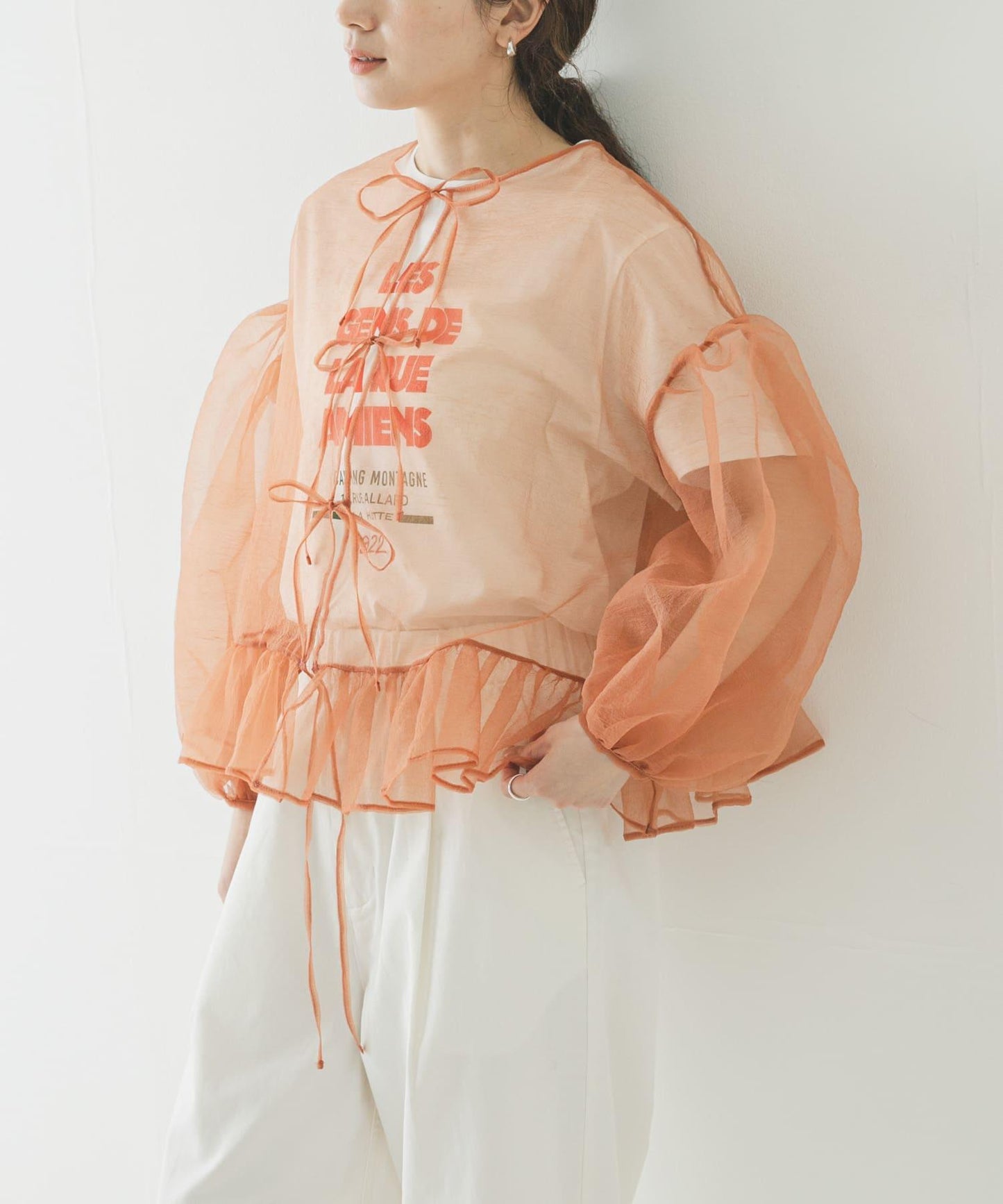 ESTHE VOLUME ORGANZA BOW 上衣