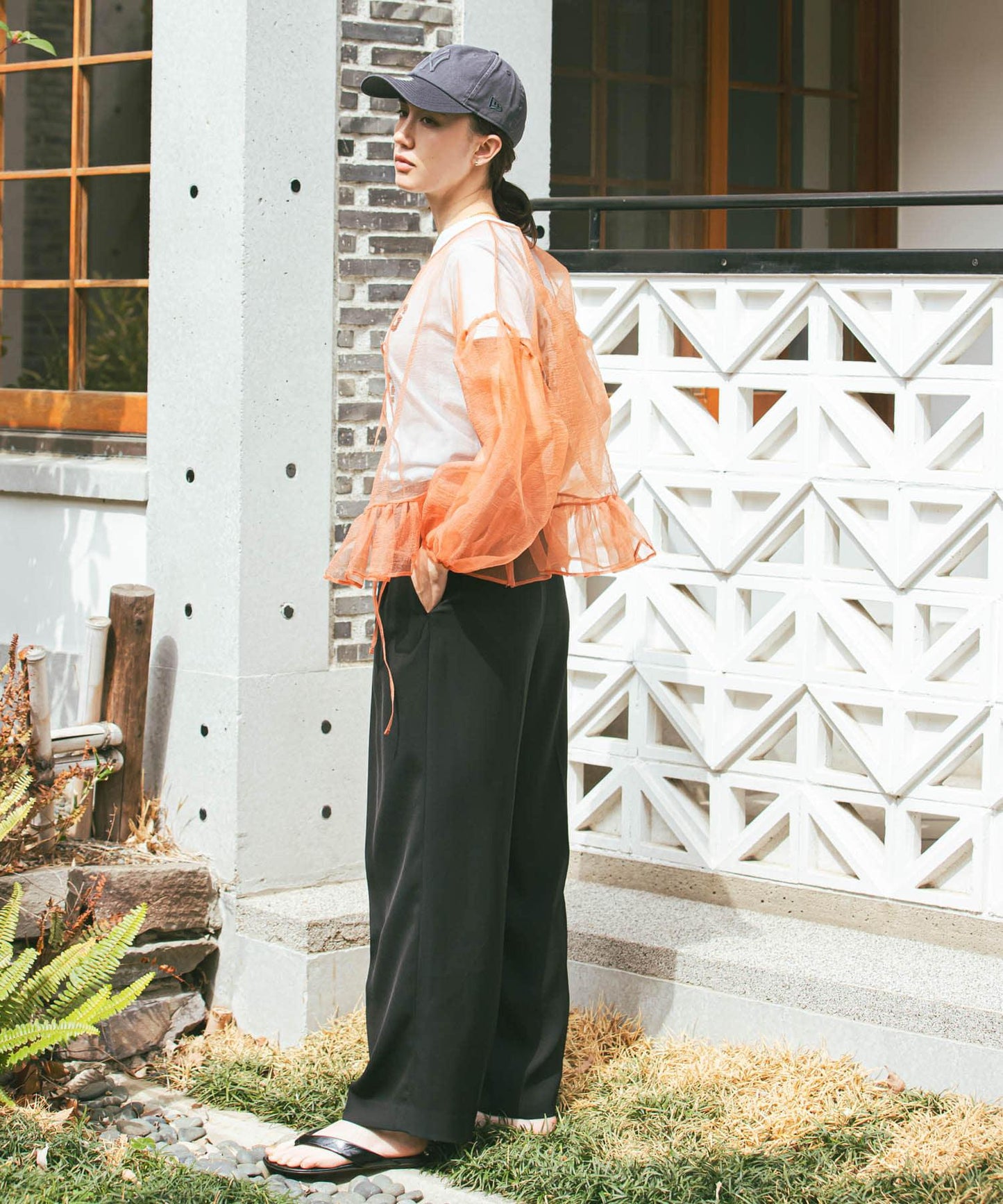 ESTHE VOLUME ORGANZA BOW 上衣