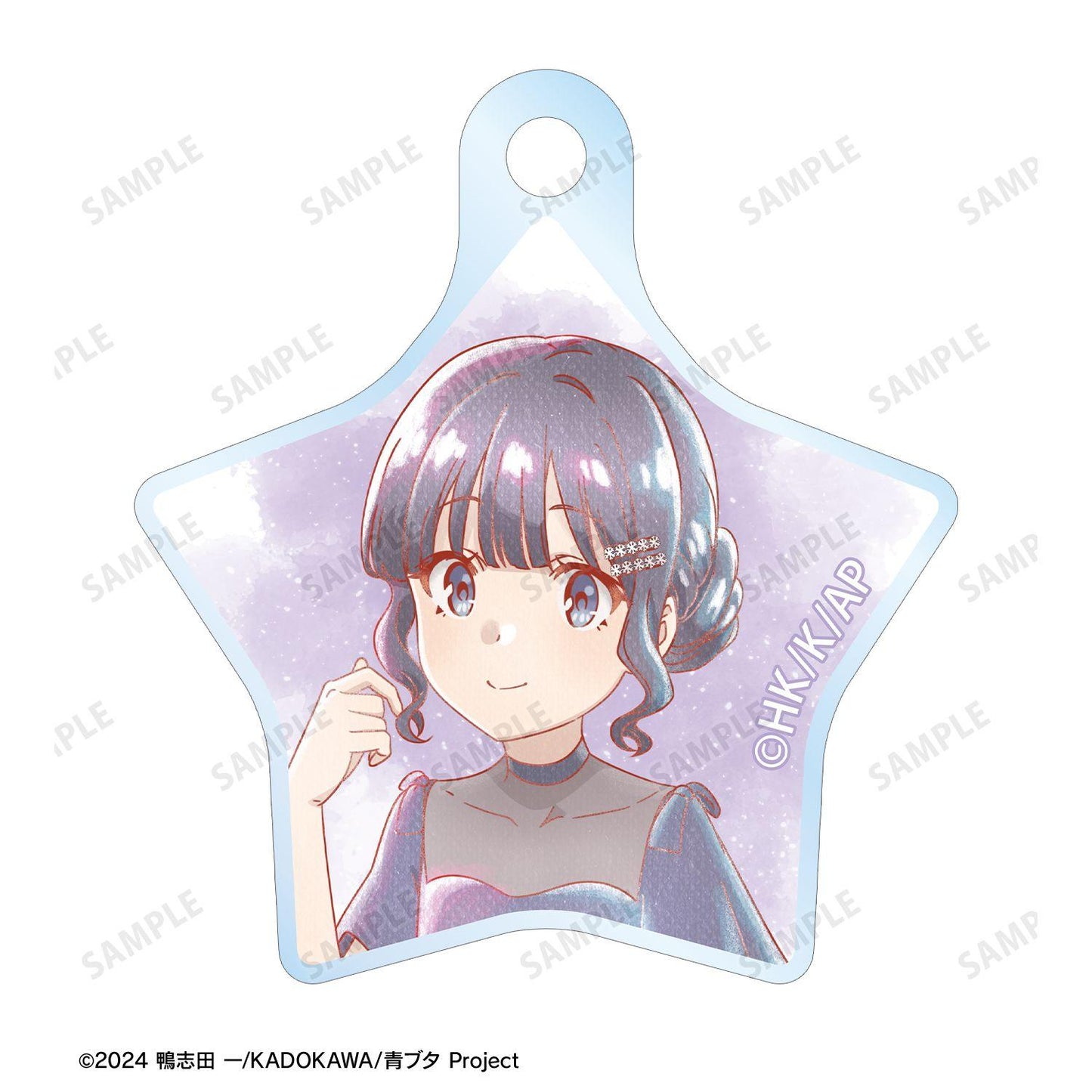 青春ブタ野郎（青春豬頭少年） Ani-Art aqua label 牧之原翔子 星空禮服款 雙鏈鐵絲亞克力鑰匙扣