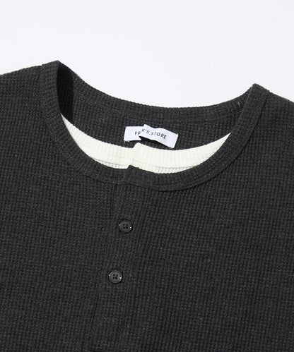 華夫格假兩件亨利領T恤