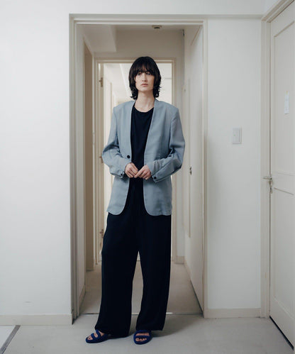 Sheer voile collarless 外套