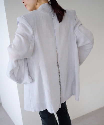 Sheer voile collarless 外套