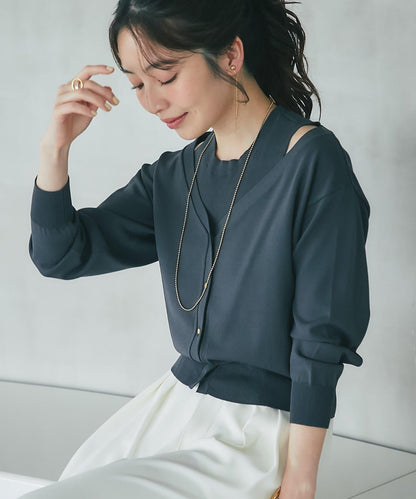 La boutique BonBon 涼感防曬開衫風針織上衣