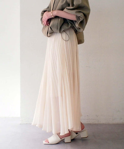 Loungedress 輕透褶皺半身裙