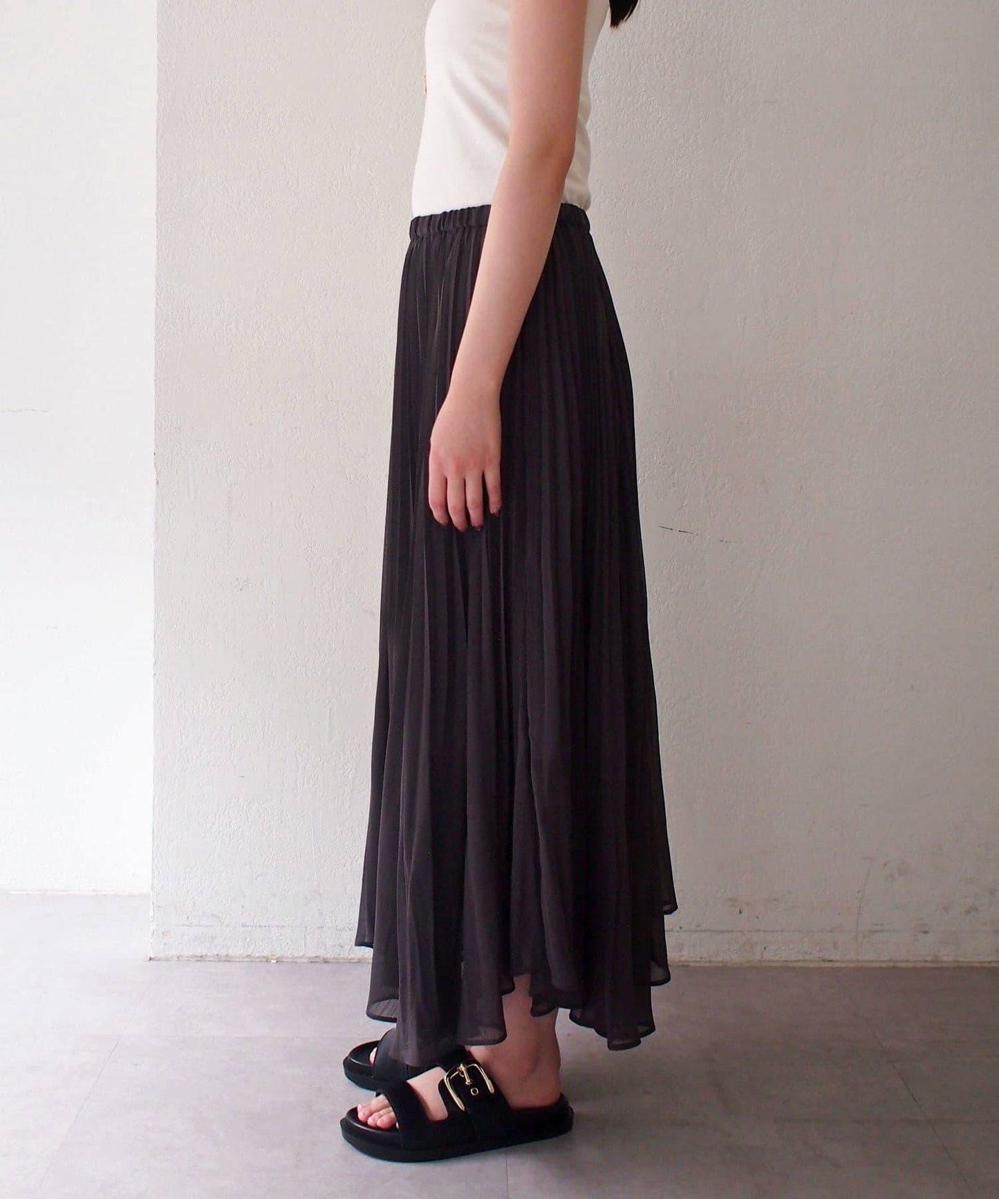 Loungedress 輕透褶皺半身裙
