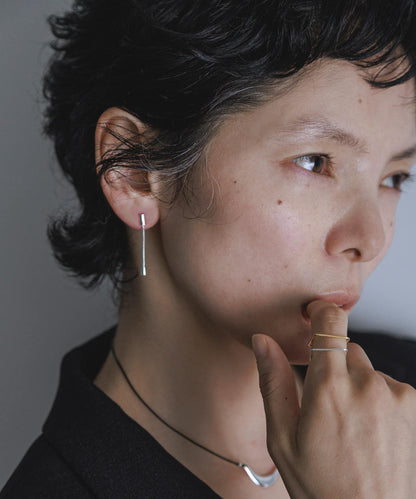極簡棒鏈設計 金屬耳飾 SMELLY so’ minimal bar chain pierce
