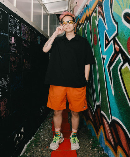 Wide Dad Graphic Shorts with Hatch 休閒短褲