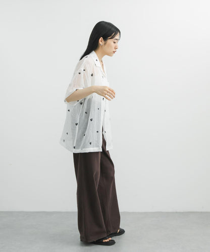 刺繡透紗襯衫