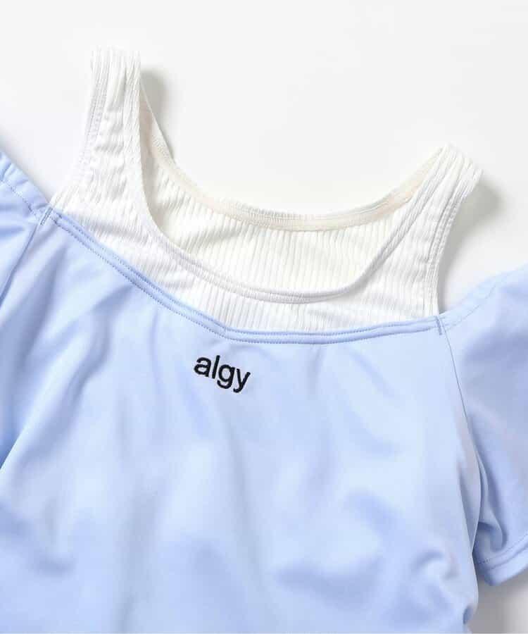 algy 疊穿風一字肩兩件套泳衣