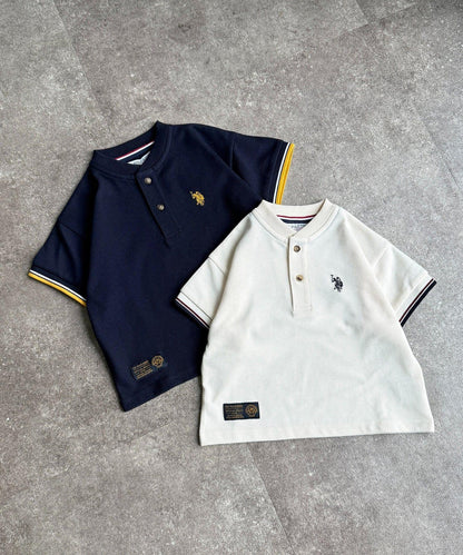 U.S. POLO ASSN. 兒童珠地亨利領T恤
