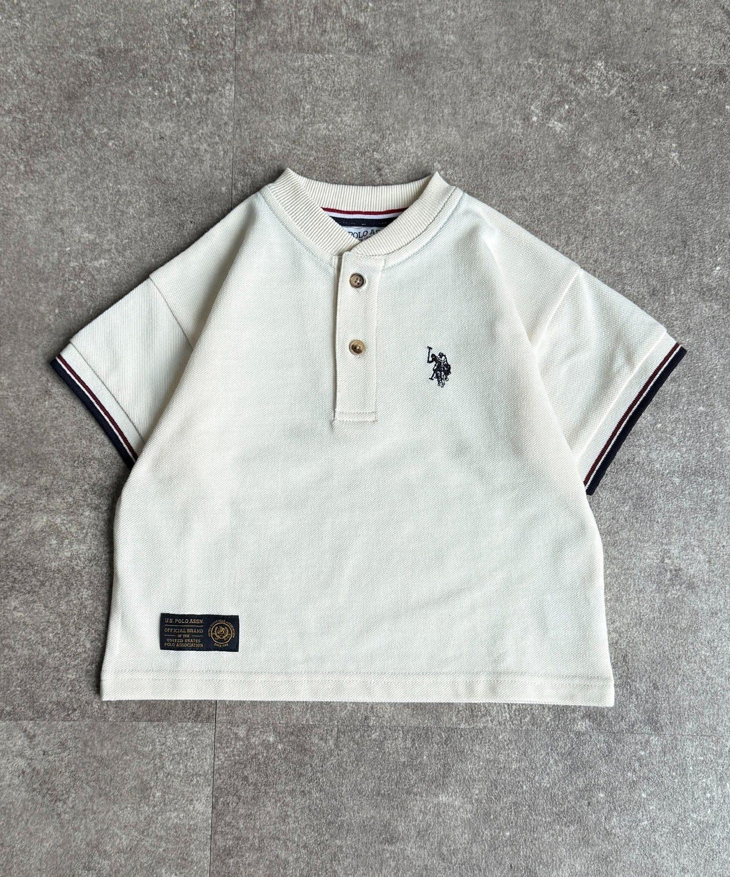 U.S. POLO ASSN. 兒童珠地亨利領T恤