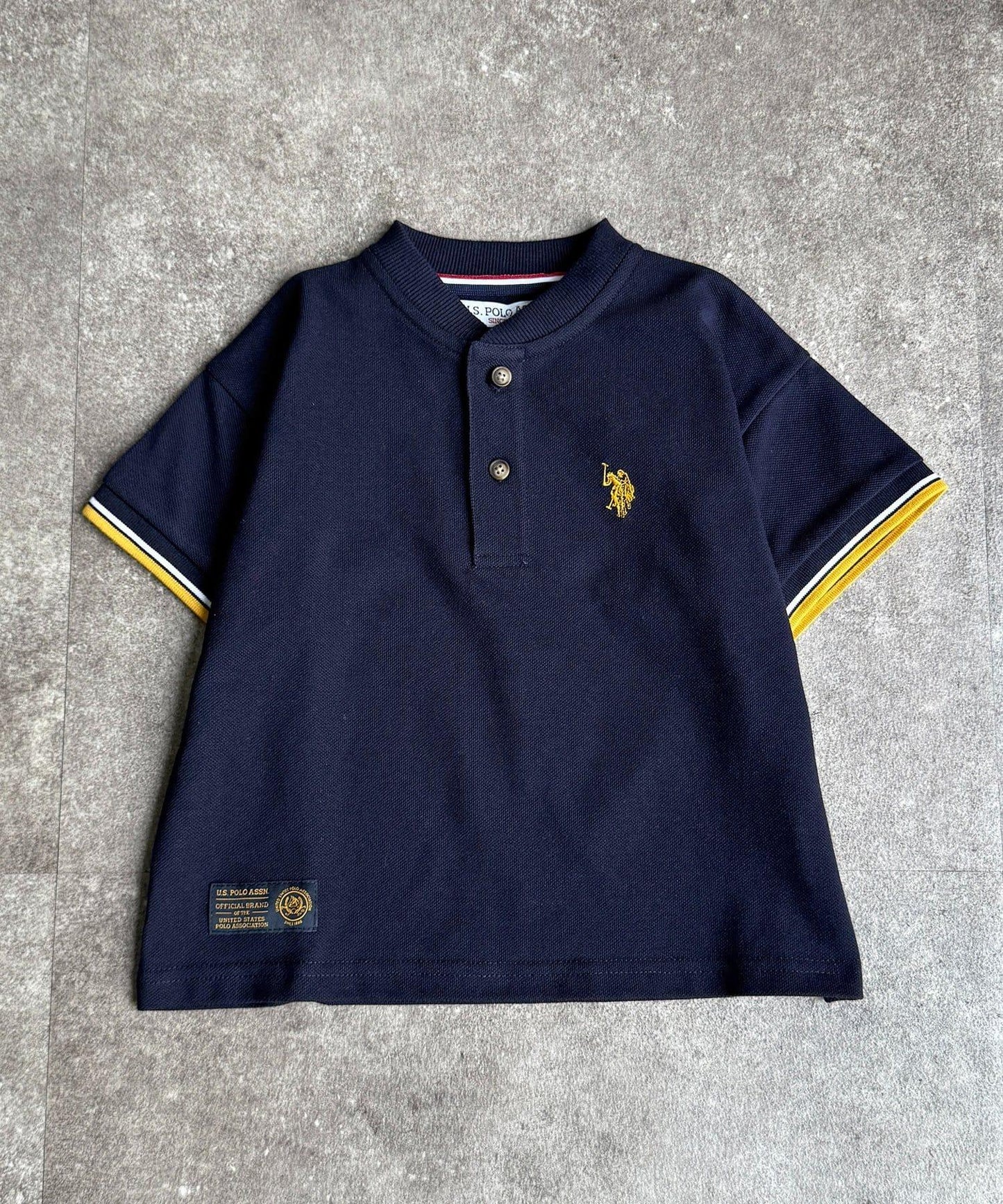 U.S. POLO ASSN. 兒童珠地亨利領T恤