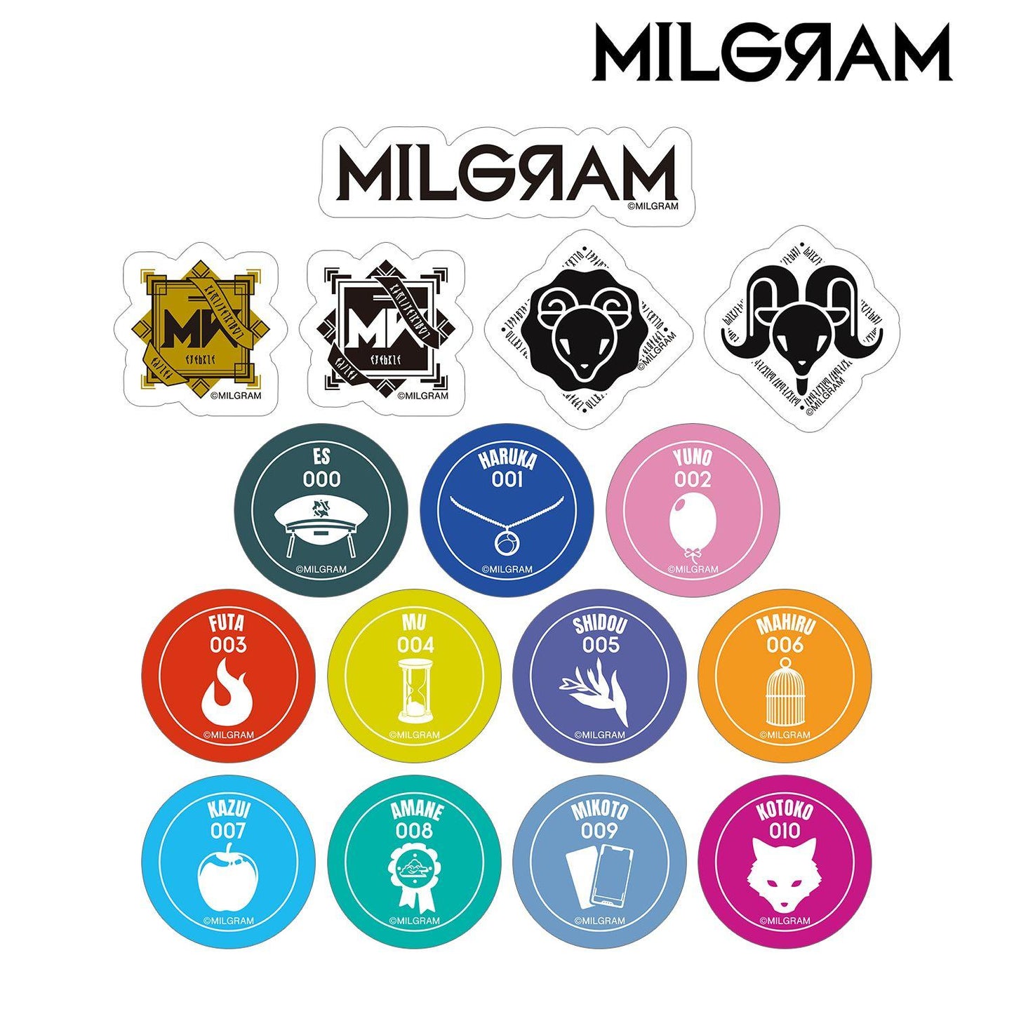 MILGRAM 插畫碎片貼紙