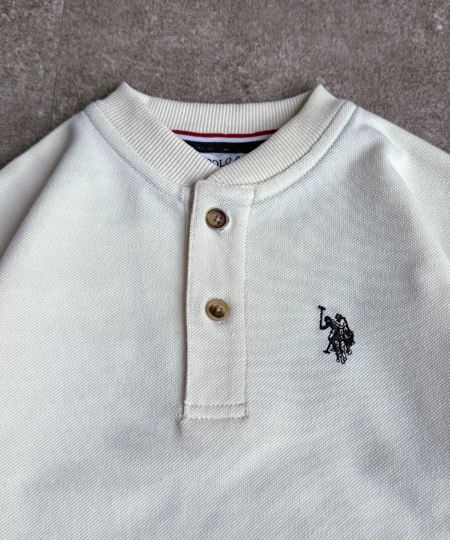 U.S. POLO ASSN. 兒童珠地亨利領T恤