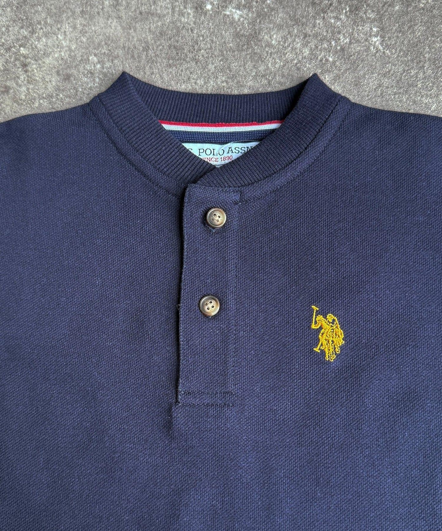 U.S. POLO ASSN. 兒童珠地亨利領T恤