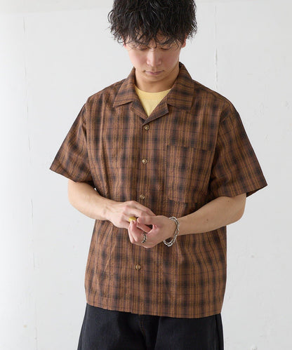 Kastane 男女同款 BM 格紋開襟襯衫