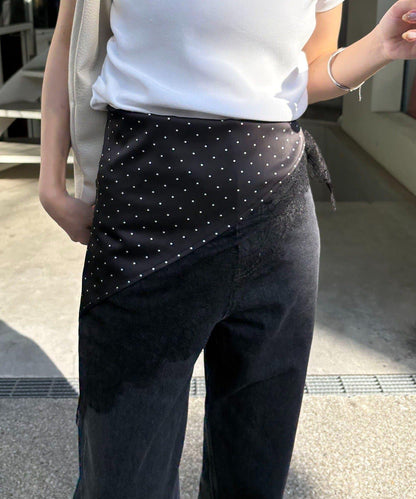 多用途 蕾絲緞面 圍巾（三色可選）