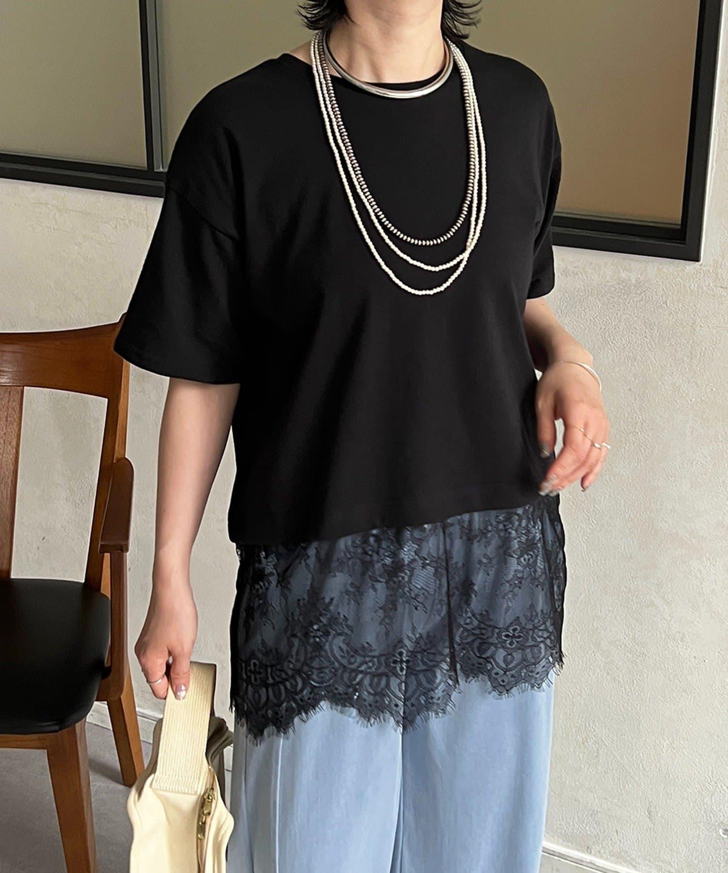 睫毛蕾絲 針織上衣