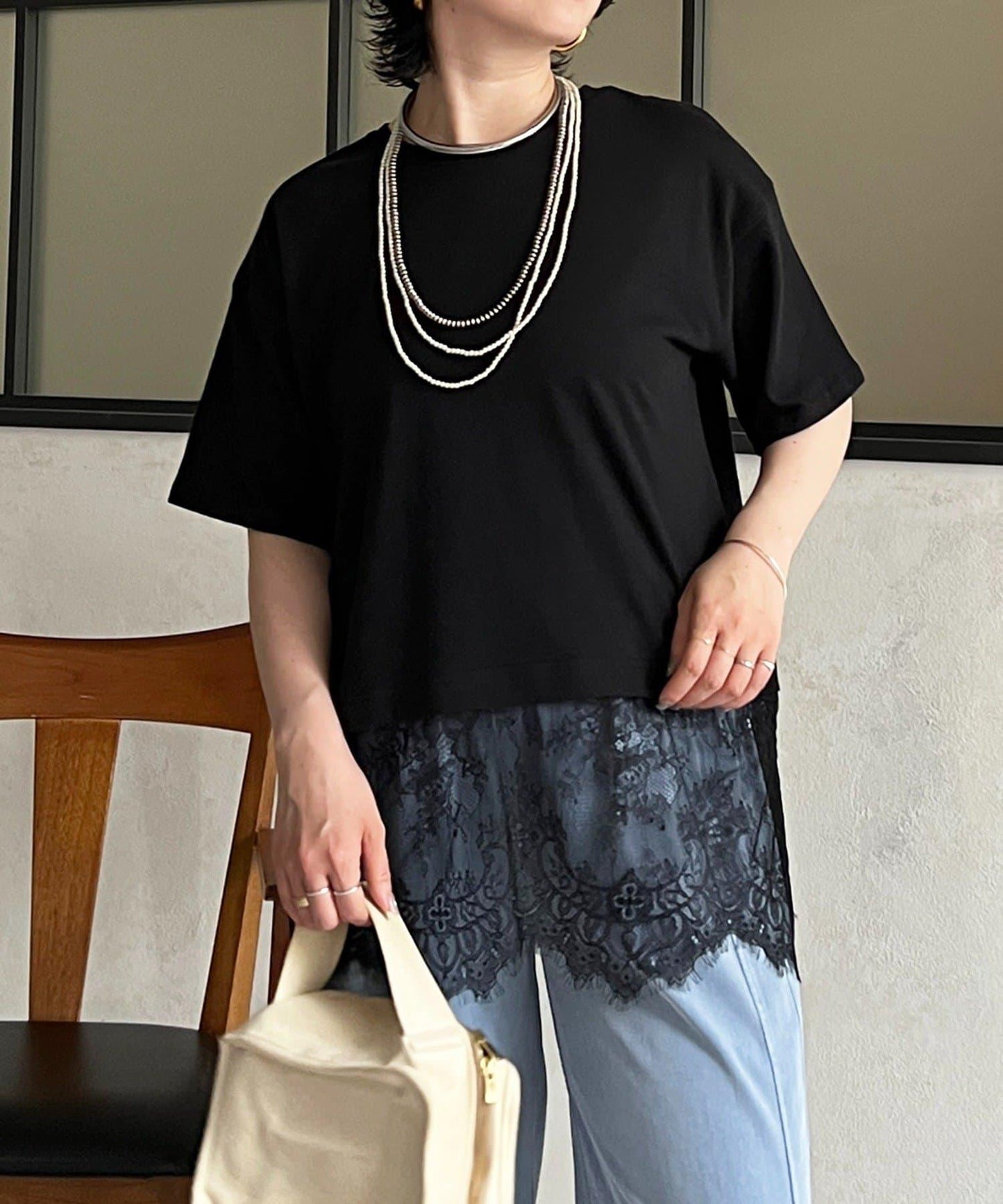 睫毛蕾絲 針織上衣