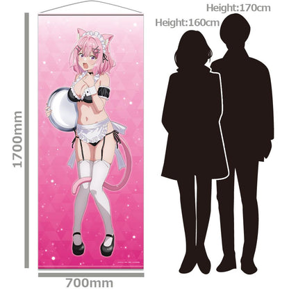 わたしが戀人になれるわけないじゃん、ムリムリ!（※ムリじゃなかった!?） 近等身大掛軸 甘織れな子 貓耳泳裝女僕ver. 描き下ろし款
