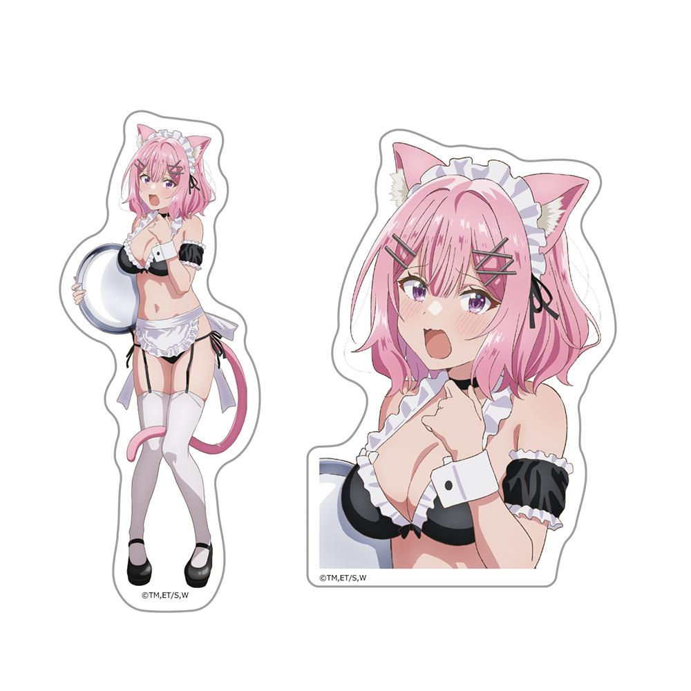 わたしが戀人になれるわけないじゃん、ムリムリ!（※ムリじゃなかった!?）（我怎麼可能成為戀人，不可能不可能！（※結果卻不是！？）） 系列名無（該商品無系列名） 甘織れな子 ダイカット貼紙套裝 貓耳水著メイドver.【描き下ろし】