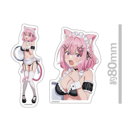 わたしが戀人になれるわけないじゃん、ムリムリ!（※ムリじゃなかった!?）（我怎麼可能成為戀人，不可能不可能！（※結果卻不是！？）） 系列名無（該商品無系列名） 甘織れな子 ダイカット貼紙套裝 貓耳水著メイドver.【描き下ろし】