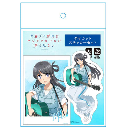 青春ブタ野郎はサンタクロースの夢を見ない（青春豬頭少年不做聖誕老人之夢） 桜島麻衣 ダイカットステッカーセット ギターガールver. 描き下ろし