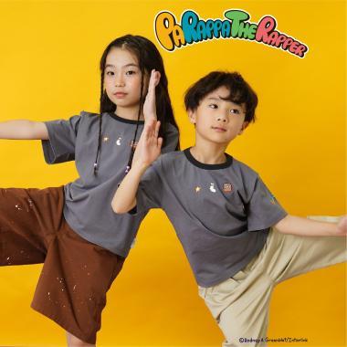 パラッパラッパー（啪啦啪啦啪） 配色撞色短袖T恤（親子款）