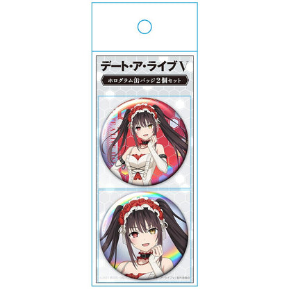 《約會大作戰》（約會大作戰） Hologram缶バッジ 2個套裝 時崎狂三 徽章 ゴシックパンク White ver. 繪製款