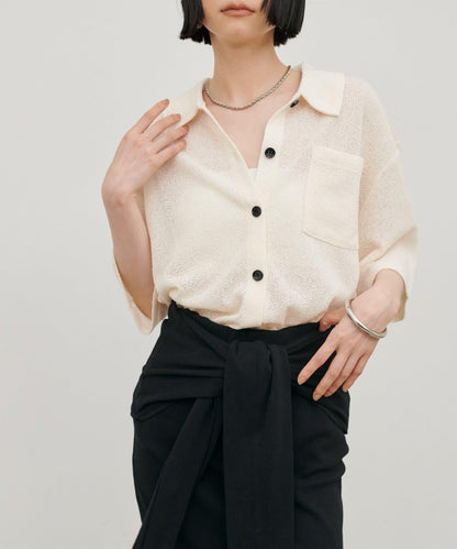 針織短袖襯衫