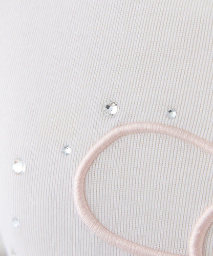 水鑽裝飾標誌刺繡T恤