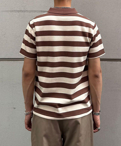 條紋開領POLO衫
