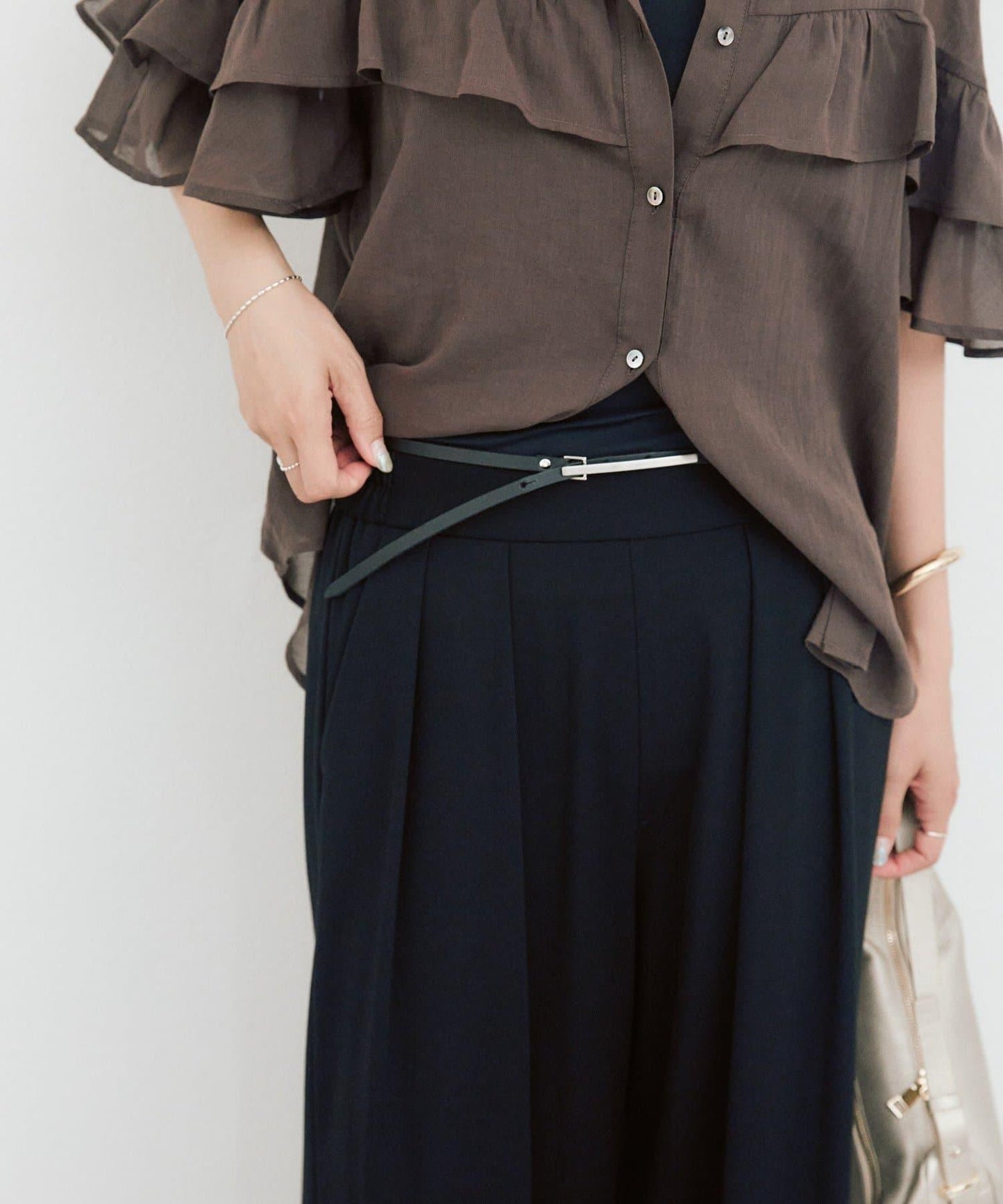 RIVE DROITE 板扣無尺碼腰帶