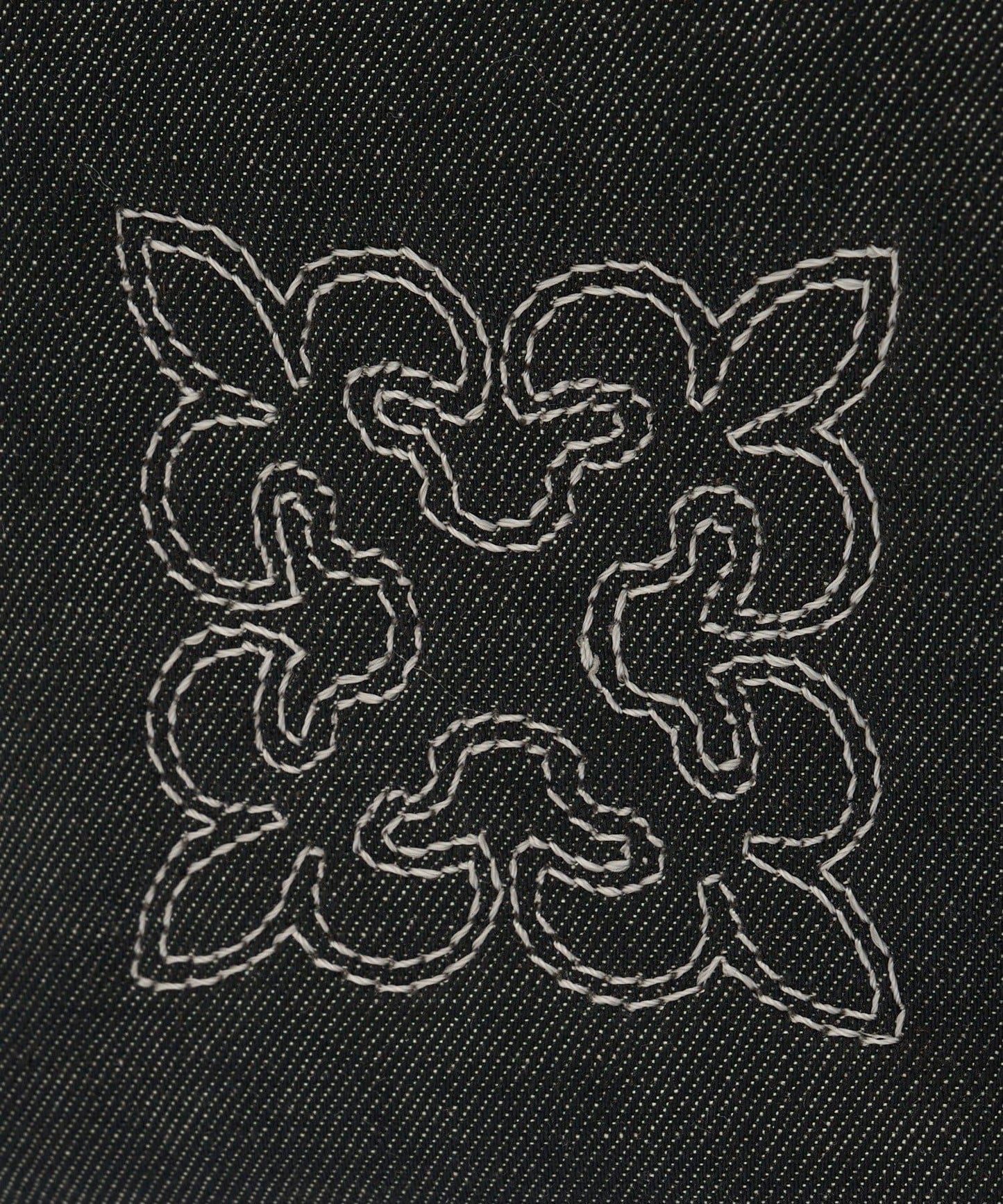 刺繡字母花紋 牛仔 2WAY托特包