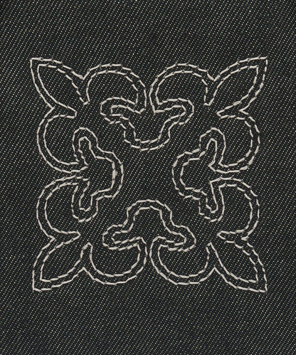 刺繡字母組合 兩用 丹寧材質 迷你波士頓包