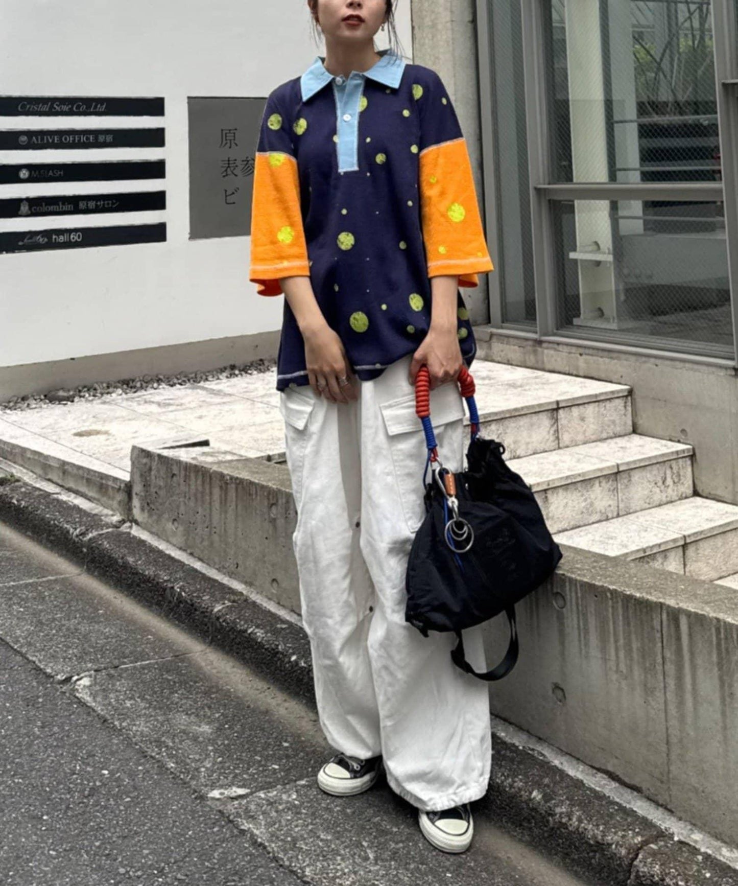 S.G 隨機波點配色華夫格POLO衫