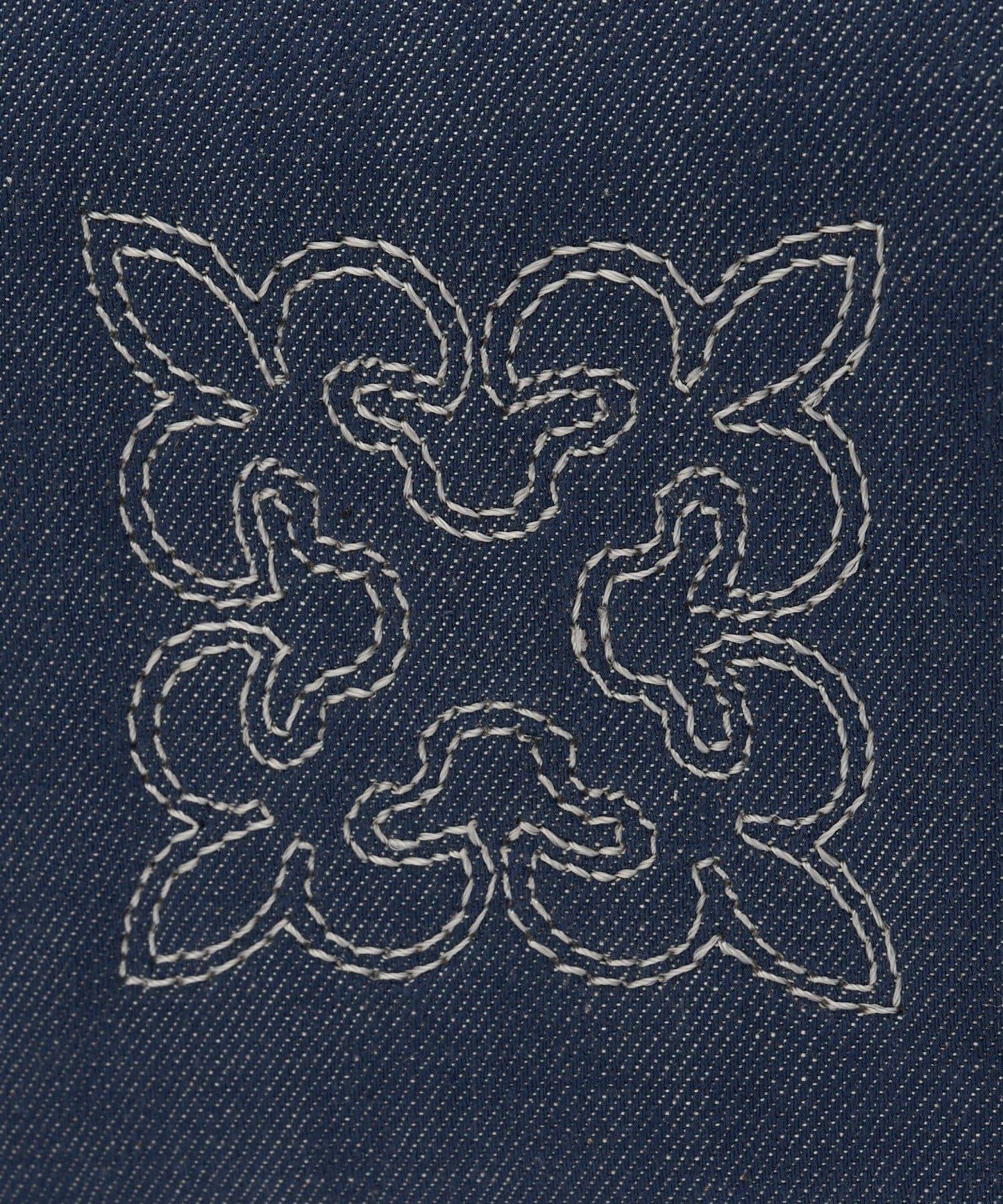 刺繡字母花紋 牛仔 2WAY托特包