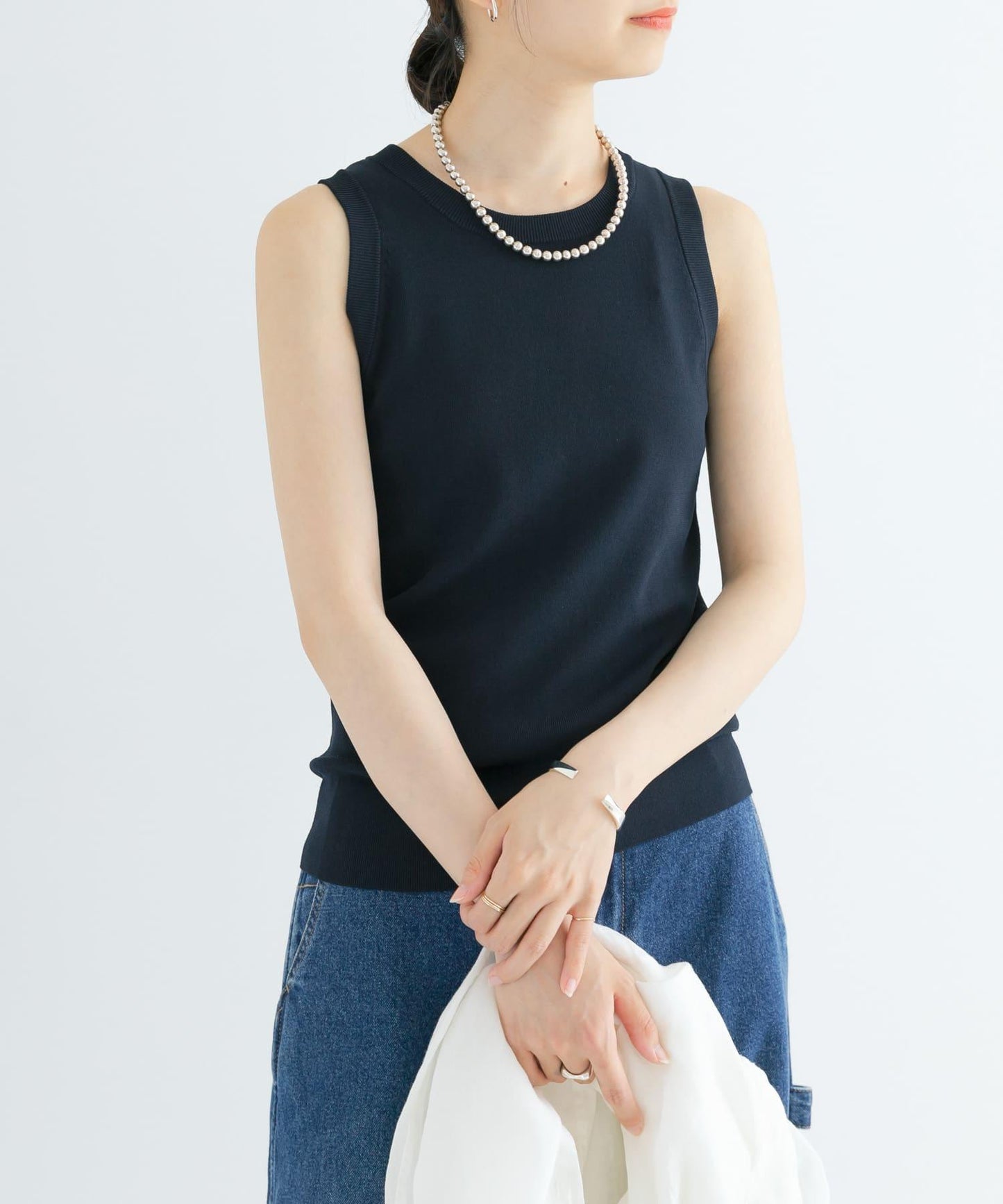 細針織 無袖 針織上衣