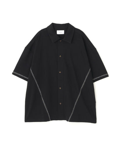 卡爾澤梯形走線 s/s 開襟襯衫